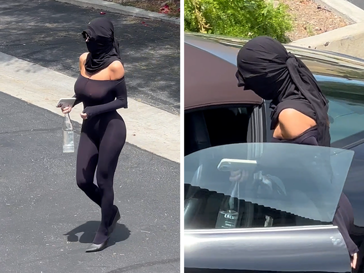 Bianca Censori Wears See-Though Shirt While Walking Out of L.A. Spa