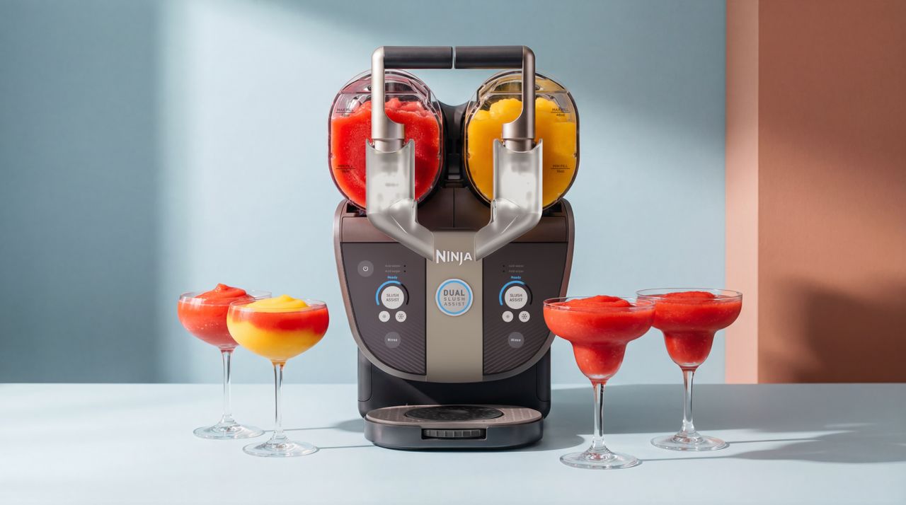 I love my Ninja Slushi drinks machine, but this new version is twice as ice — how can you resist cool twisted multi-colored slushies at home?