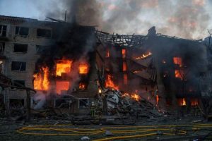 Russia hits Kyiv with ballistic missile, damages buildings and schools