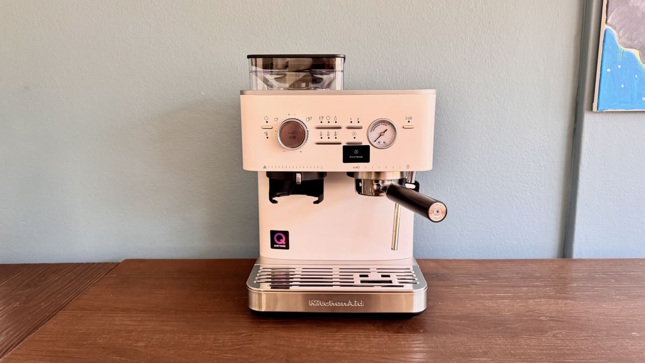 The KitchenAid Semi-Automatic Espresso Machine is excellent — and now I think all manual machines should feature flat-bottomed porta filters