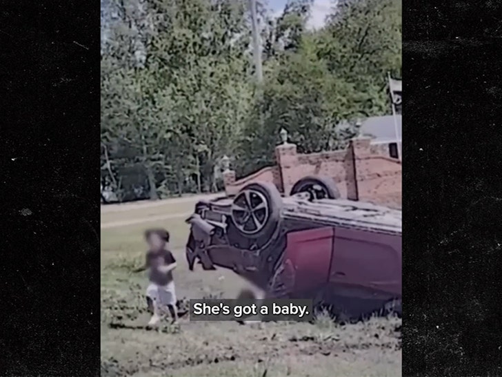 Toddler Escapes Mom’s Rollover Car Crash In High-Speed Chase, on Video