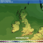 UK weather maps turn bright orange for 24C scorcher – 17 areas above 22C