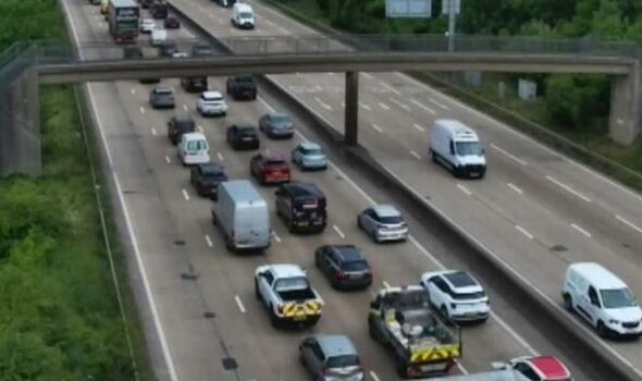 M25 traffic LIVE: Traffic grinds to halt after vehicle fire on motorway – 6-mile delays