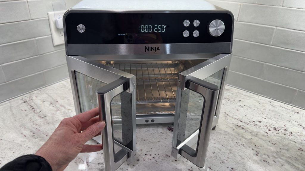 Ninja French Door Air Fryer and Countertop Oven does it all — but it cooks faster than you might expect, so you’ll need to keep an eye on it