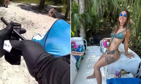 Disturbing bodycam video shows aftermath as Florida woman is mauled by 12ft alligator