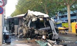Lleida bus crash: 12 ambulances swarm street after horror incident involving bus