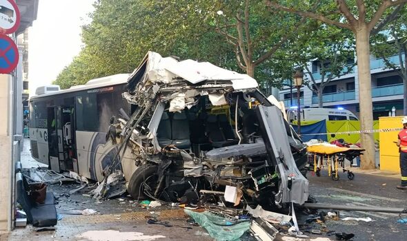 Lleida bus crash: 12 ambulances swarm street after horror incident involving bus