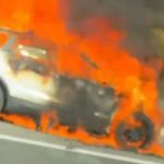 M5 traffic: Firefighters swarm major motorway as car is devoured by flames