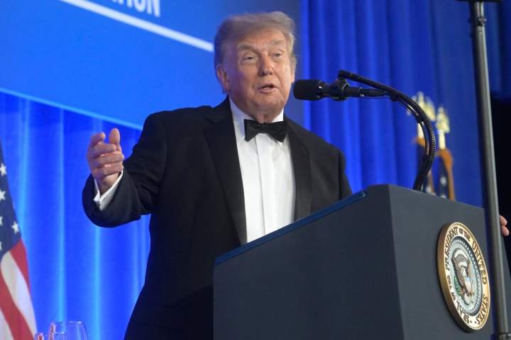 Trump says ‘show must go on’ at rescheduled correspondents’ dinner