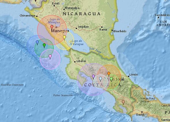 Costa Rica earthquakes: Three tremors rock Ring of Fire country in 20 minutes