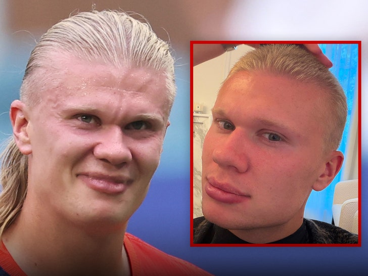 Erling Haaland Buzzes Off Iconic Blonde Hair