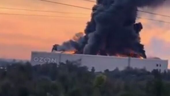 Putin nightmare as huge Russian warehouse goes up in smoke after Ukrainian drone strike
