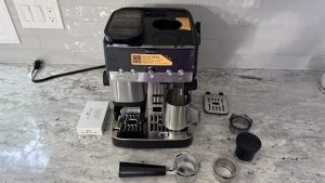 The fun-size Ninja Luxe Café Mini helps you brew tasty espresso and drip coffee if your kitchen isn’t big enough for two separate machines