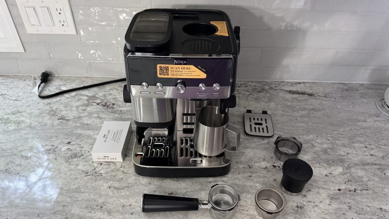 The fun-size Ninja Luxe Café Mini helps you brew tasty espresso and drip coffee if your kitchen isn’t big enough for two separate machines