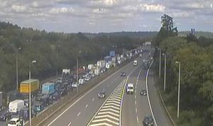 M25 traffic LIVE: All traffic held on major motorway as 999 crews rush to vehicle fire