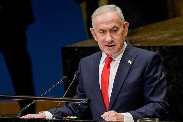Moment dozens of delegates walk out as Israel’s Netanyahu takes to podium at UN