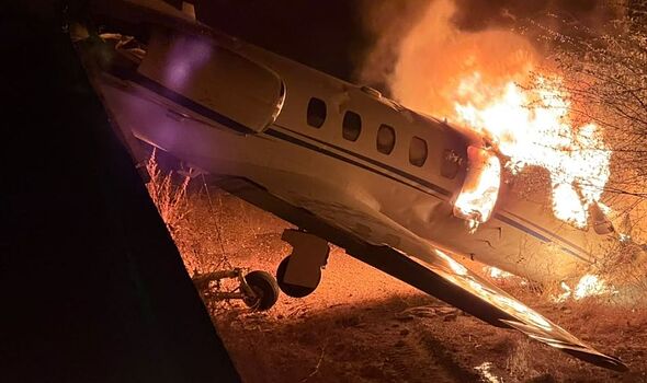 Private jet carrying singer and 7 others crashes and bursts into flames