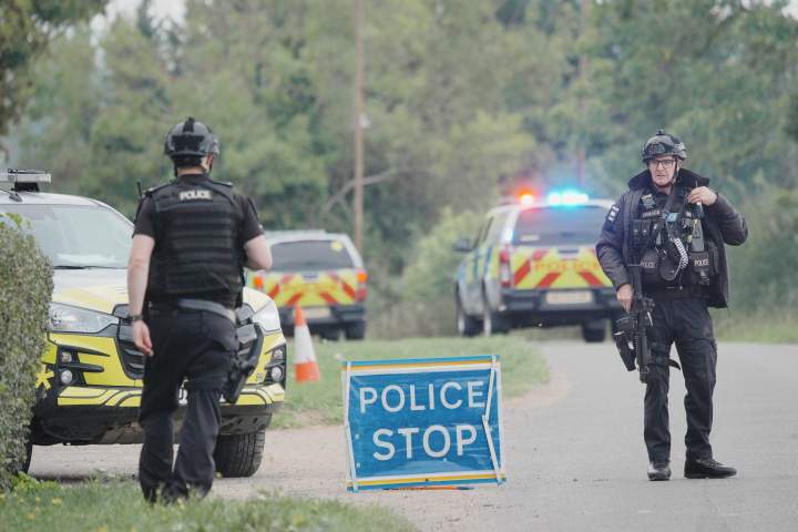 U.K. police arrest 5 men near air base, suspected of preparing terror act