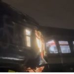 Horror as two trains crash in terrifying smash as passengers scramble out of carriage