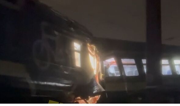 Horror as two trains crash in terrifying smash as passengers scramble out of carriage