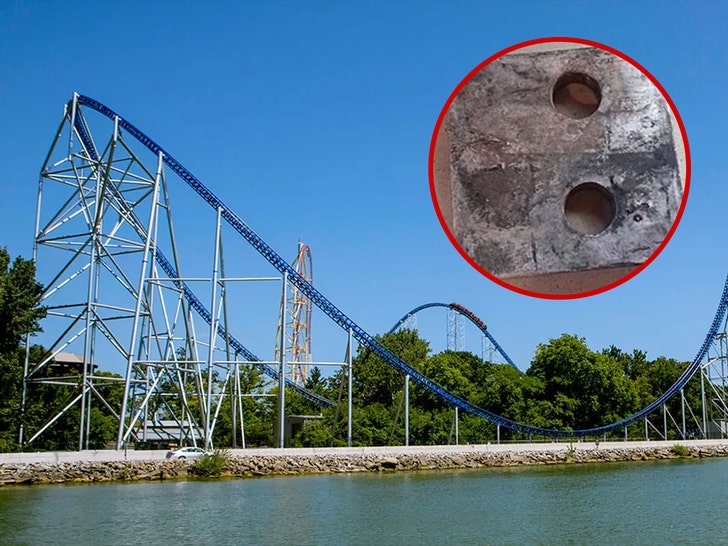Metal Bracket Falls Off Roller Coaster at Six Flags Amusement Park in Ohio